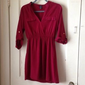 Rue 21 raspberry color long sleeve dress